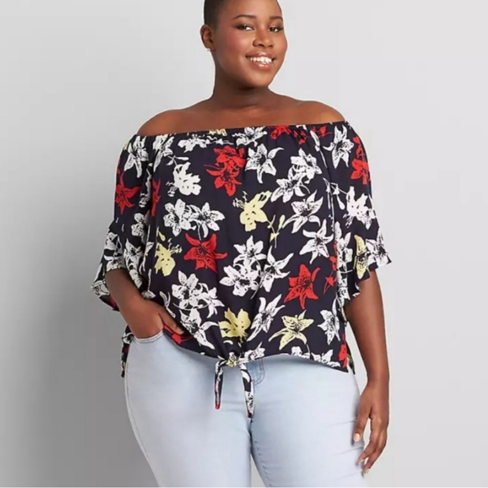 Lane Bryant Off Shoulder Floral Top Size 34/36